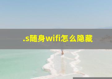 .s随身wifi怎么隐藏