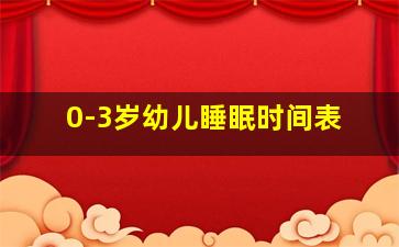 0-3岁幼儿睡眠时间表