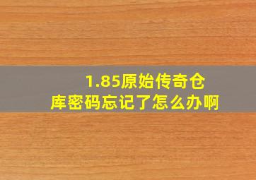 1.85原始传奇仓库密码忘记了怎么办啊