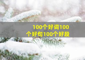 100个好词100个好句100个好段