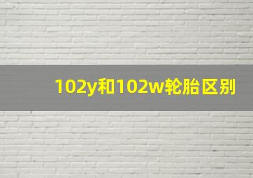 102y和102w轮胎区别