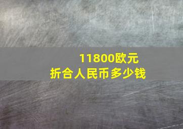 11800欧元折合人民币多少钱