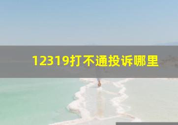 12319打不通投诉哪里