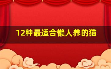 12种最适合懒人养的猫