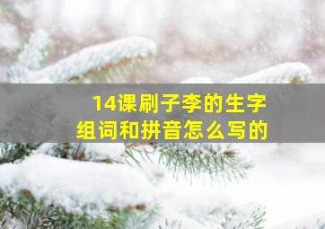 14课刷子李的生字组词和拼音怎么写的