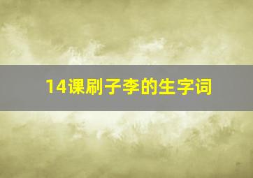 14课刷子李的生字词