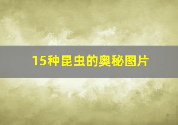 15种昆虫的奥秘图片