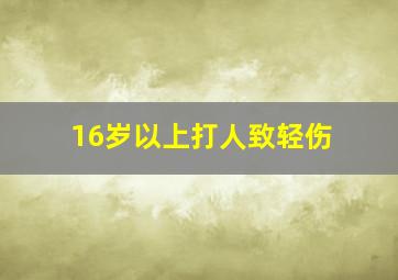 16岁以上打人致轻伤