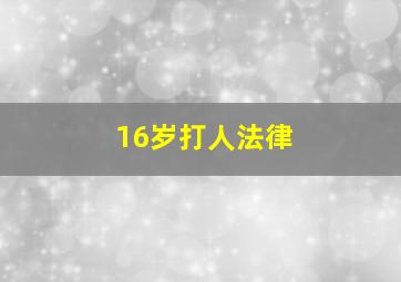 16岁打人法律