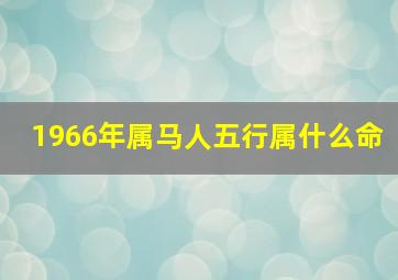 1966年属马人五行属什么命