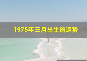 1975年三月出生的运势