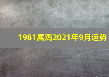 1981属鸡2021年9月运势