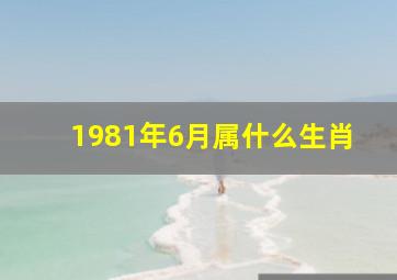 1981年6月属什么生肖