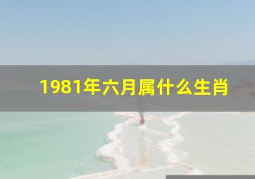 1981年六月属什么生肖