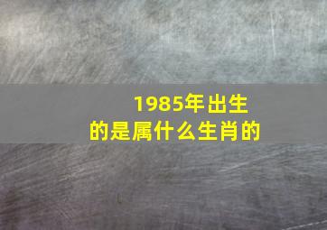 1985年出生的是属什么生肖的