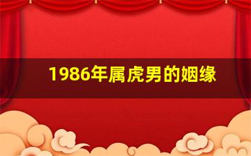 1986年属虎男的姻缘