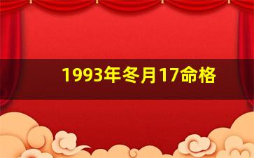 1993年冬月17命格