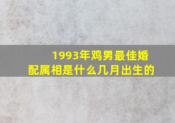 1993年鸡男最佳婚配属相是什么几月出生的