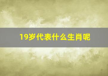 19岁代表什么生肖呢