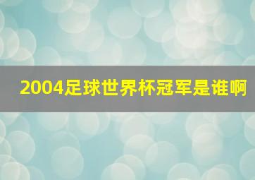 2004足球世界杯冠军是谁啊