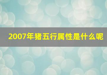 2007年猪五行属性是什么呢