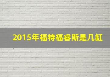 2015年福特福睿斯是几缸