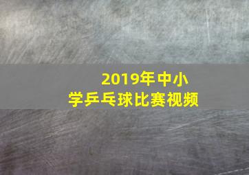 2019年中小学乒乓球比赛视频