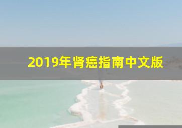 2019年肾癌指南中文版