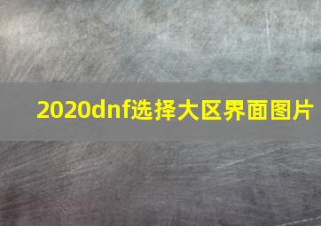 2020dnf选择大区界面图片