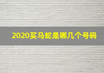 2020买马蛇是哪几个号码