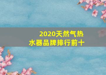 2020天然气热水器品牌排行前十