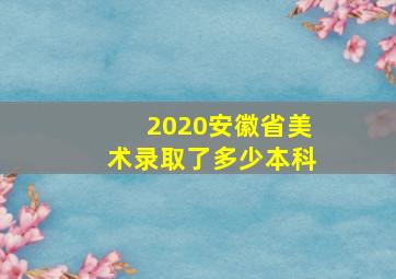 2020安徽省美术录取了多少本科