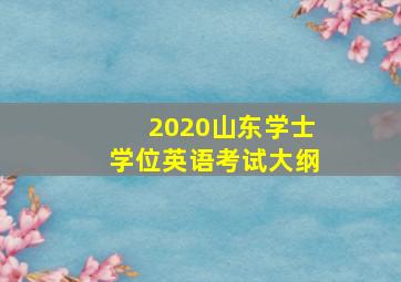 2020山东学士学位英语考试大纲