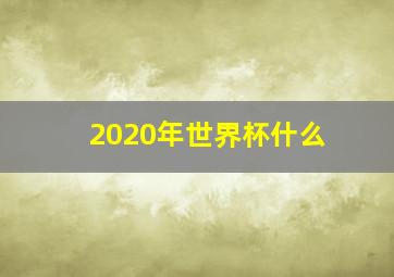 2020年世界杯什么