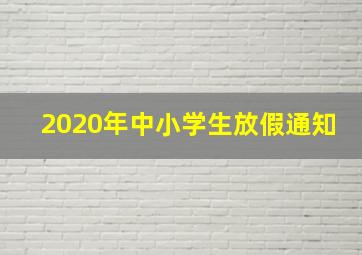 2020年中小学生放假通知