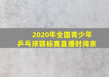 2020年全国青少年乒乓球锦标赛直播时间表