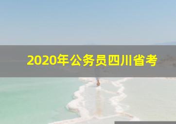 2020年公务员四川省考