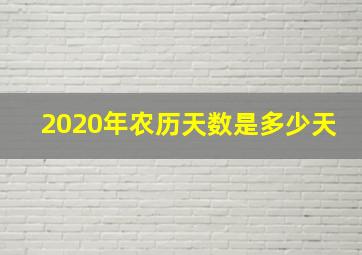 2020年农历天数是多少天