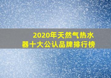 2020年天然气热水器十大公认品牌排行榜