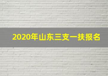 2020年山东三支一扶报名