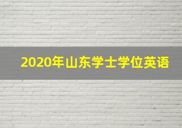 2020年山东学士学位英语