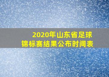 2020年山东省足球锦标赛结果公布时间表