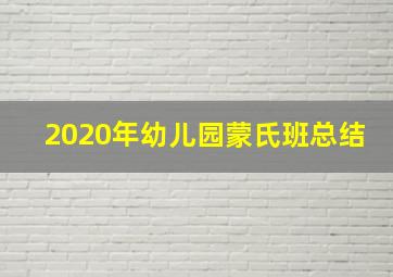 2020年幼儿园蒙氏班总结