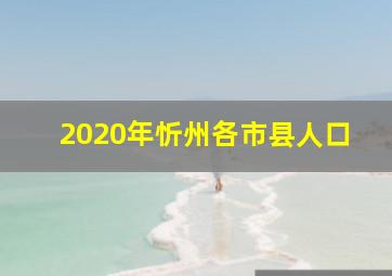 2020年忻州各市县人口