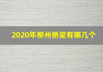 2020年柳州桥梁有哪几个