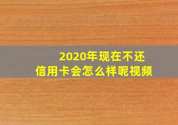 2020年现在不还信用卡会怎么样呢视频