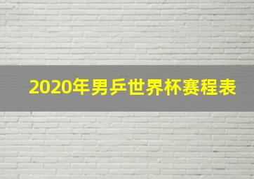 2020年男乒世界杯赛程表