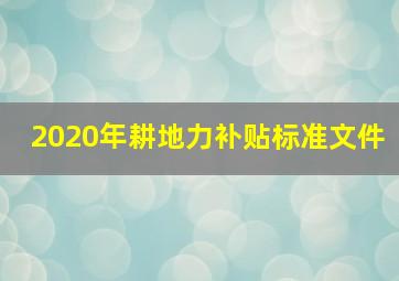 2020年耕地力补贴标准文件