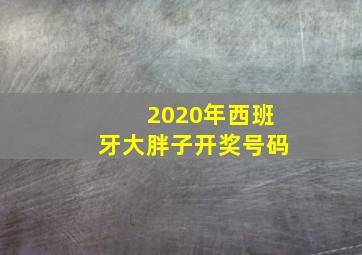 2020年西班牙大胖子开奖号码