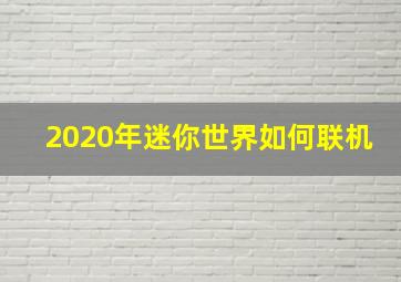 2020年迷你世界如何联机